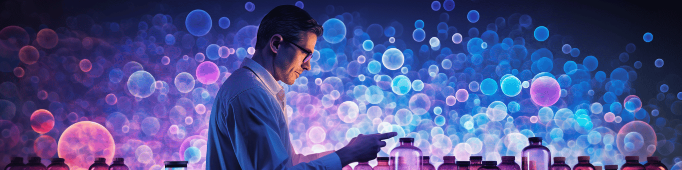 image of a doctor in a lab doing drug, clinical research