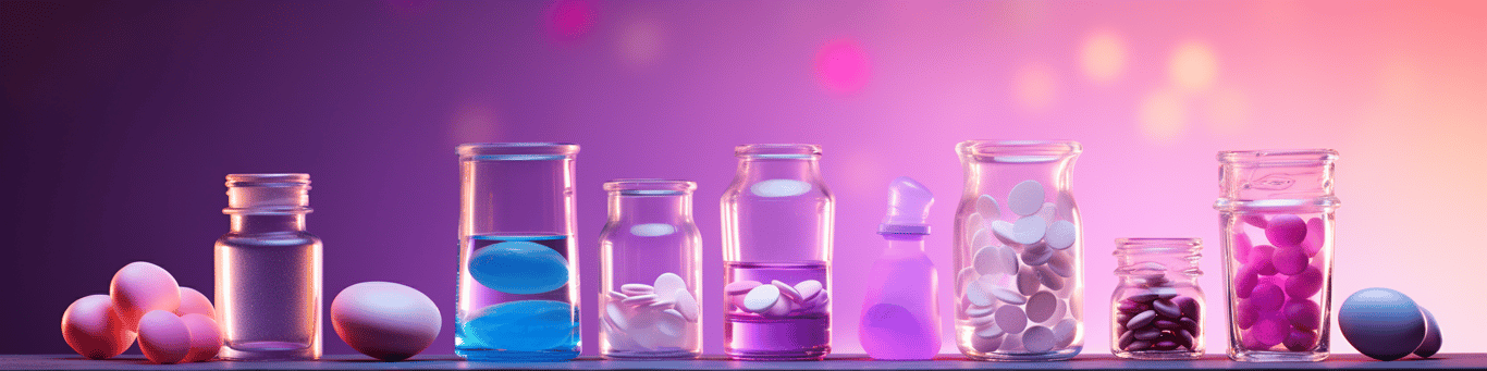 image of drug pills surrounding a glass of water symbolizing drug consumption