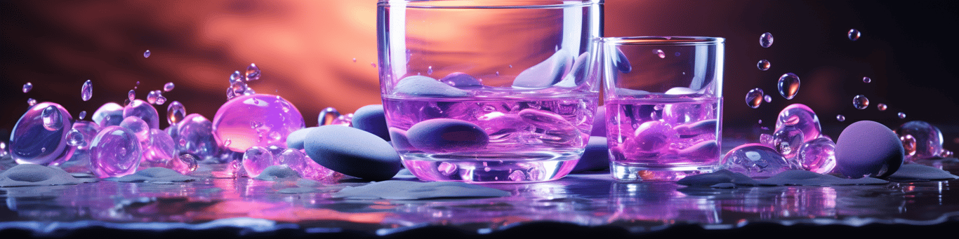 image of drug pills surrounding a glass of water symbolizing drug consumption