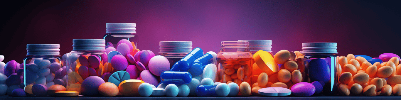 image of different drug pills on a surface