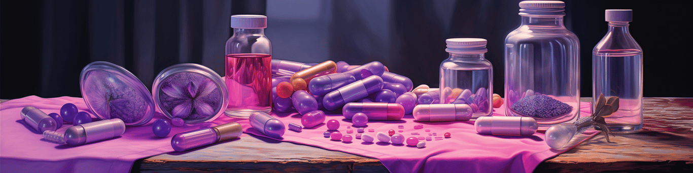 image of different drug pills on a surface