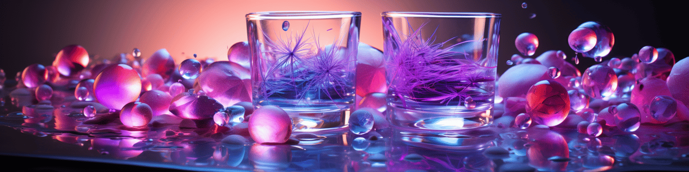 image of drug pills surrounding a glass of water symbolizing drug consumption