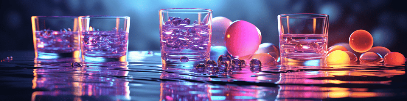 image of drug pills surrounding a glass of water symbolizing drug consumption