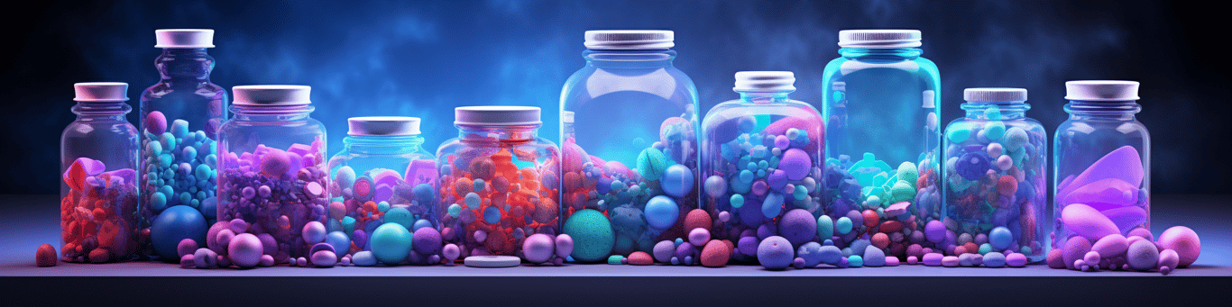 image of different drug pills on a surface