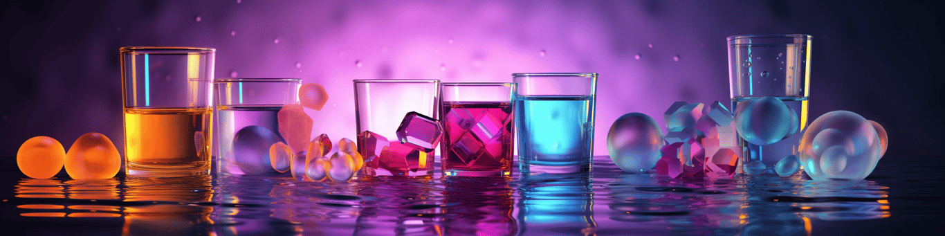 image of drug pills surrounding a glass of water symbolizing drug consumption
