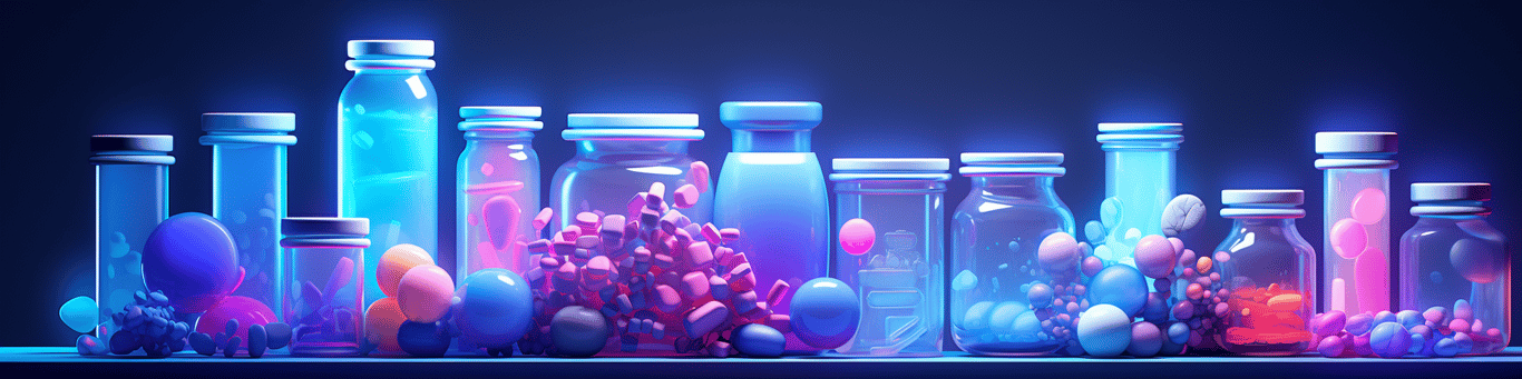 image of different drug pills on a surface