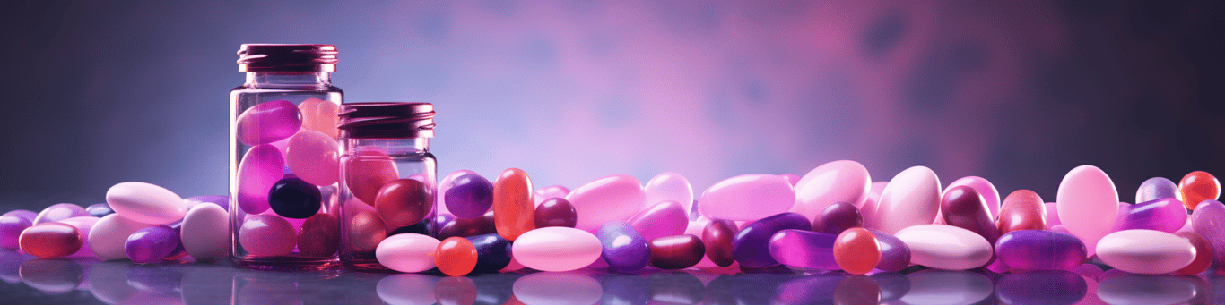 image of different drug pills on a surface