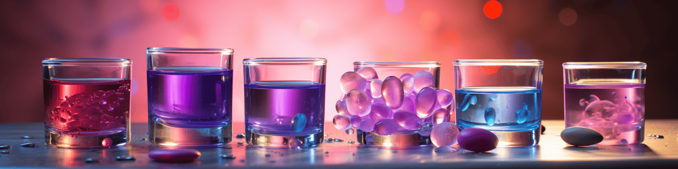 image of drug pills surrounding a glass of water symbolizing drug consumption