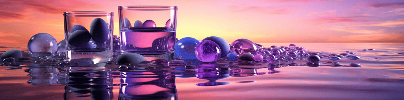 image of drug pills surrounding a glass of water symbolizing drug consumption
