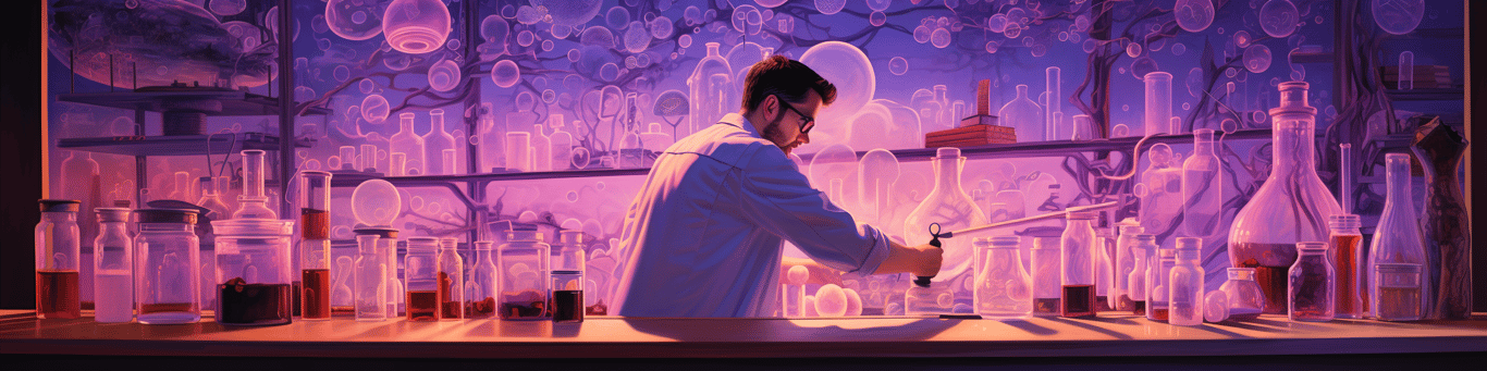 image of a doctor in a lab doing drug, clinical research