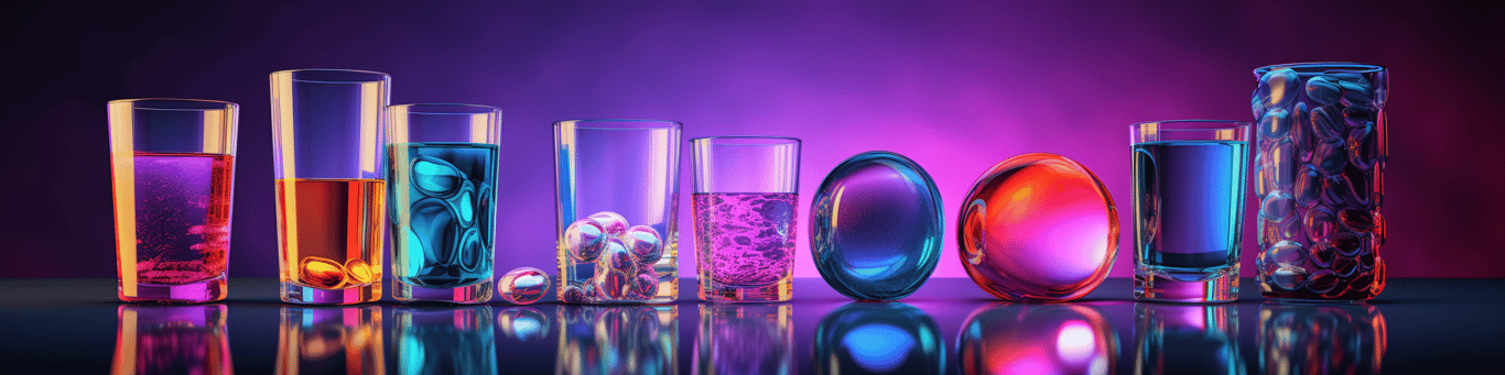 image of drug pills surrounding a glass of water symbolizing drug consumption