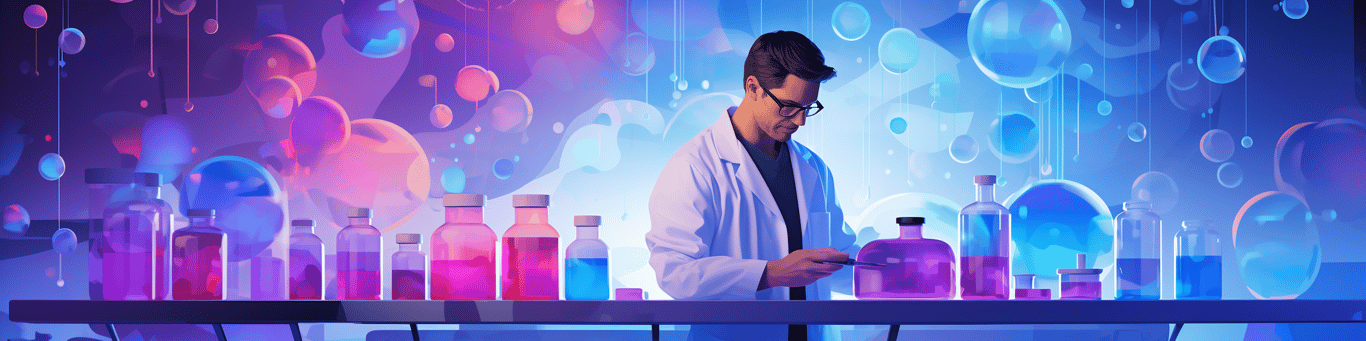 image of a doctor in a lab doing drug, clinical research