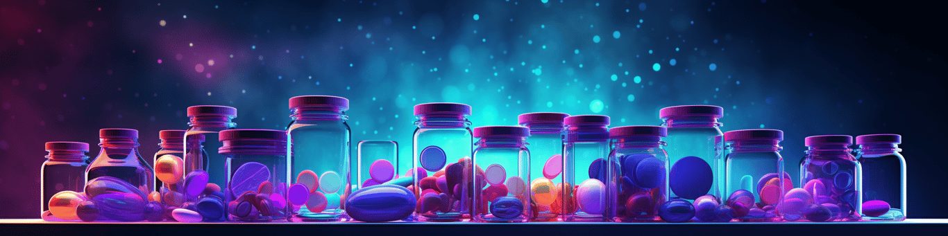 image of different drug pills on a surface