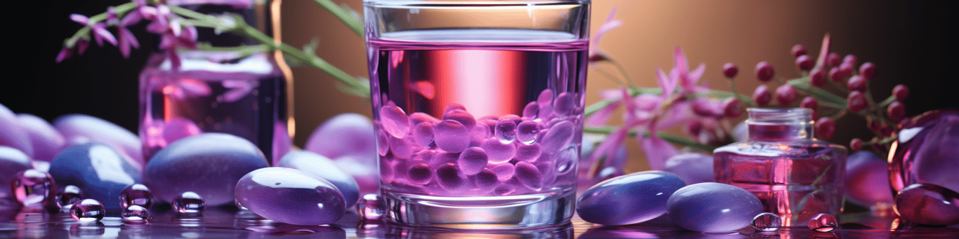 image of drug pills surrounding a glass of water symbolizing drug consumption