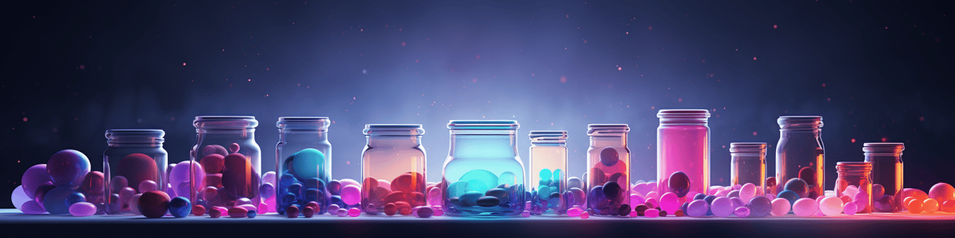 image of different drug pills on a surface