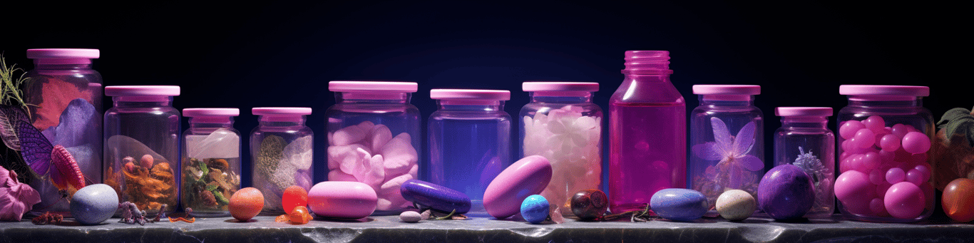image of different drug pills on a surface
