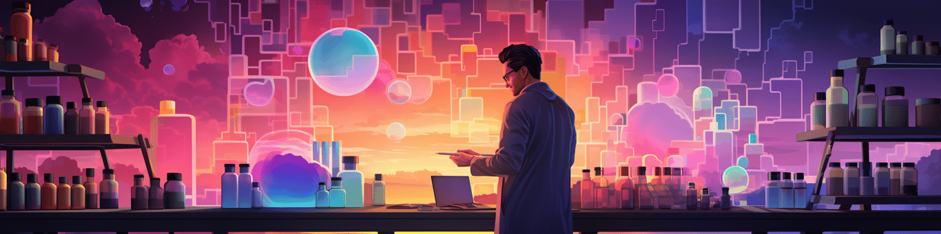 image of a doctor in a lab doing drug, clinical research