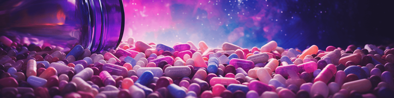 image of different drug pills on a surface