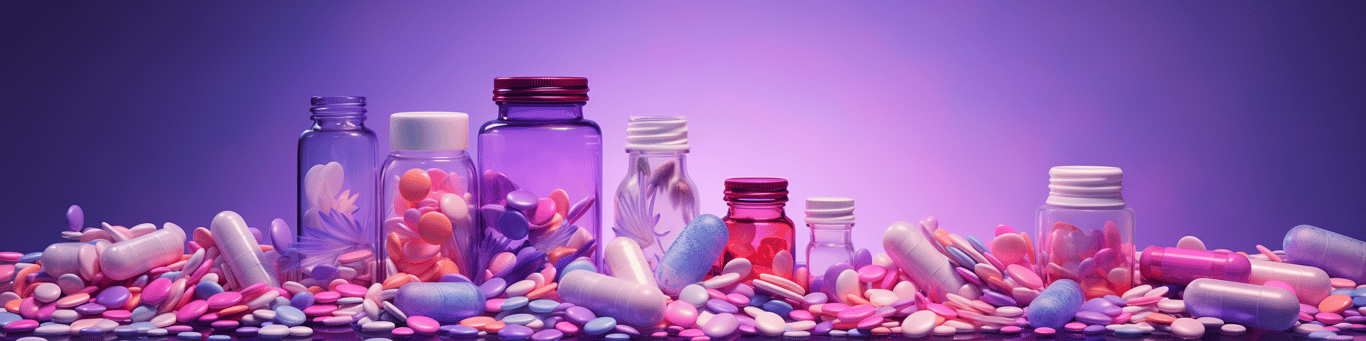 image of different drug pills on a surface