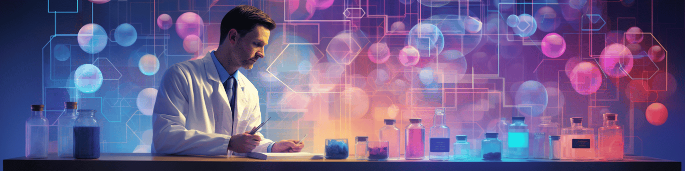 image of a doctor in a lab doing drug, clinical research
