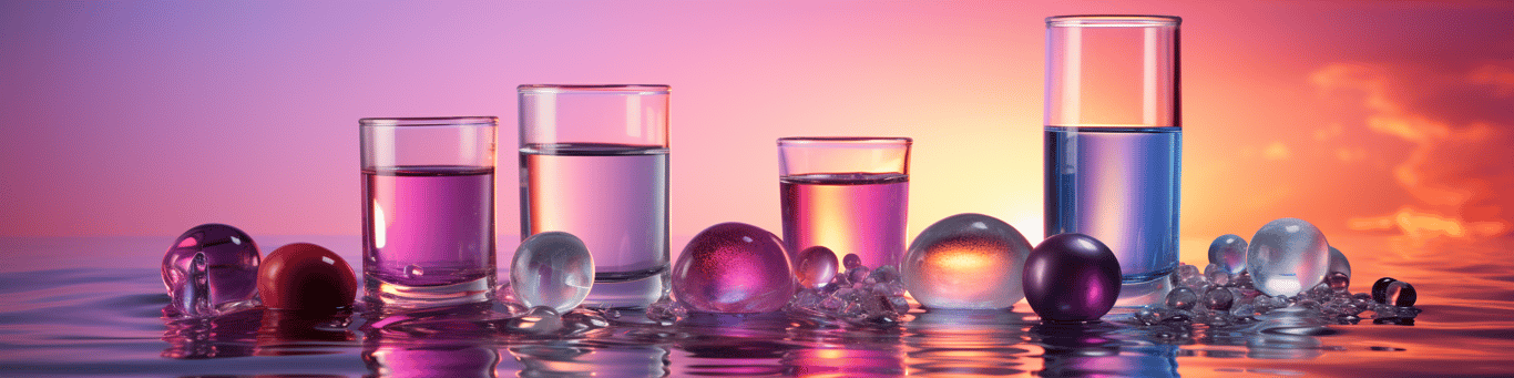 image of drug pills surrounding a glass of water symbolizing drug consumption