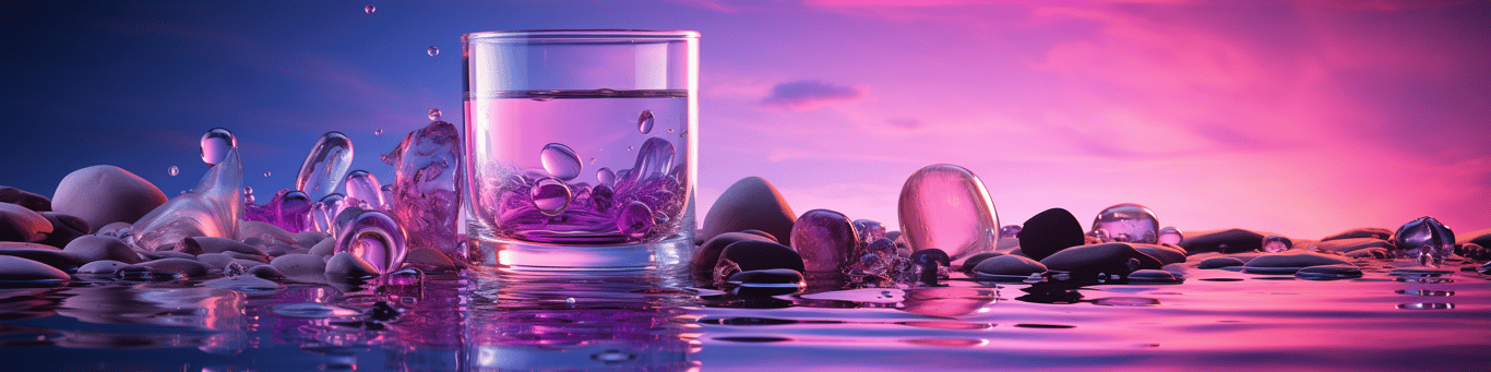 image of drug pills surrounding a glass of water symbolizing drug consumption