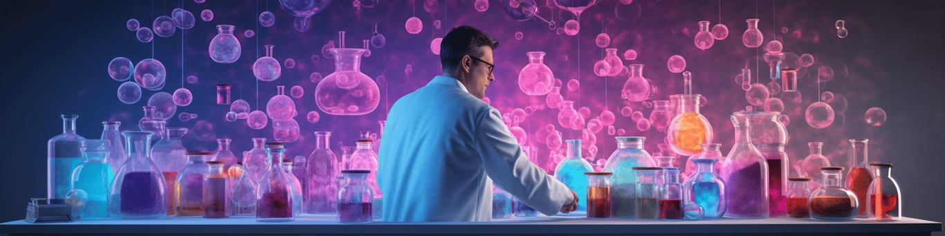 image of a doctor in a lab doing drug, clinical research
