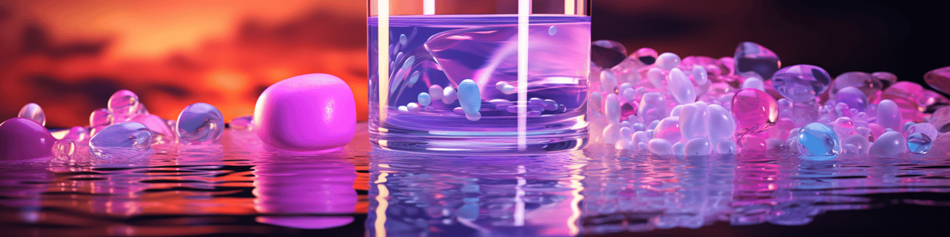 image of drug pills surrounding a glass of water symbolizing drug consumption