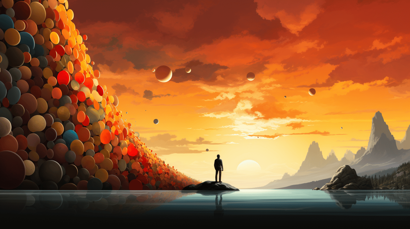 abstract image of a researcher studying a bottle of drug.