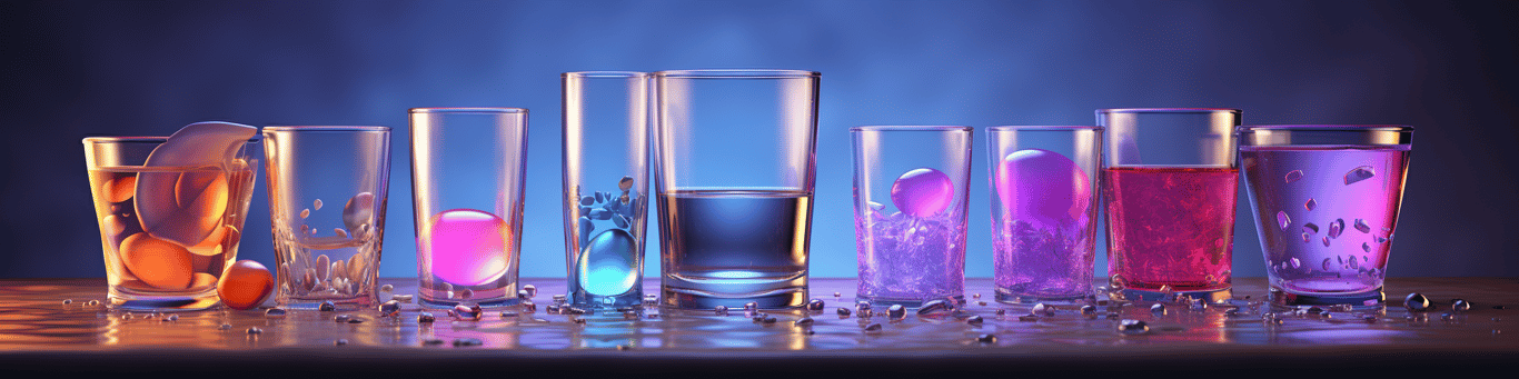 image of drug pills surrounding a glass of water symbolizing drug consumption