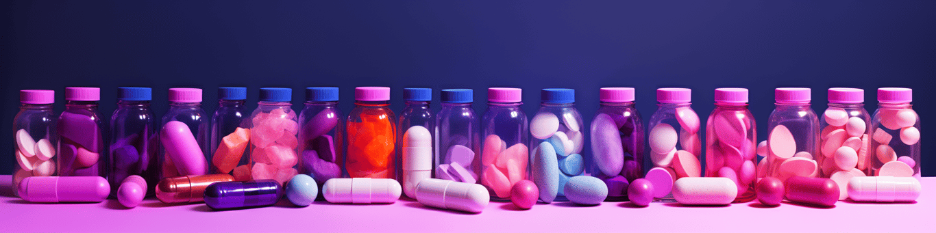 image of different drug pills on a surface