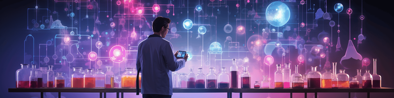 image of a doctor in a lab doing drug, clinical research