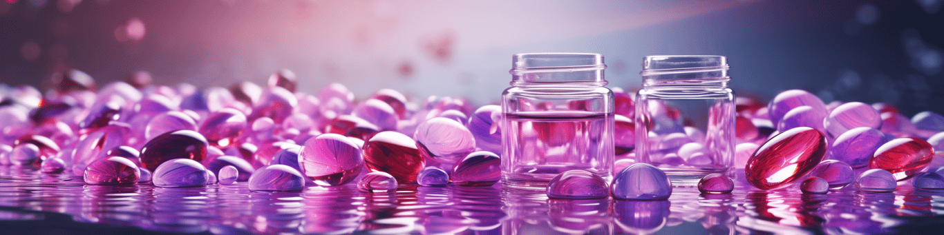 image of drug pills surrounding a glass of water symbolizing drug consumption