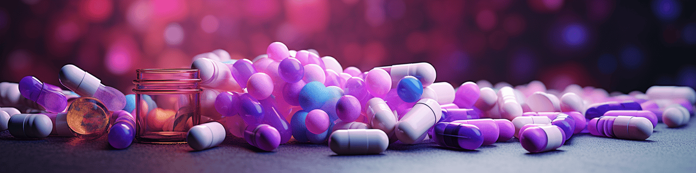image of different drug pills on a surface