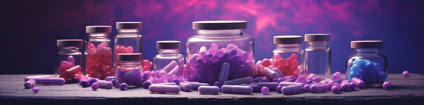 image of different drug pills on a surface