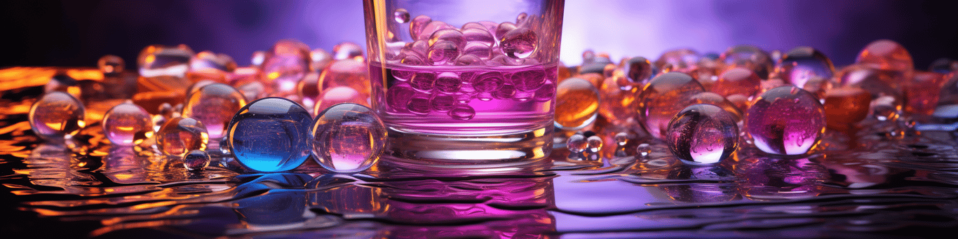 image of drug pills surrounding a glass of water symbolizing drug consumption