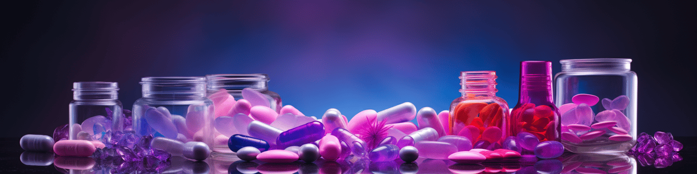 image of different drug pills on a surface