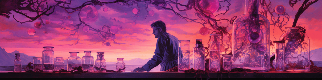 image of a doctor in a lab doing drug, clinical research