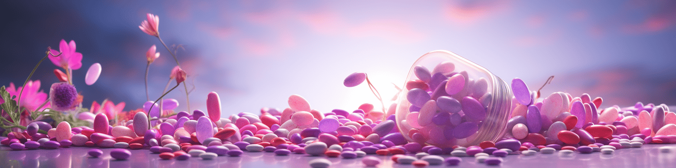 image of different drug pills on a surface