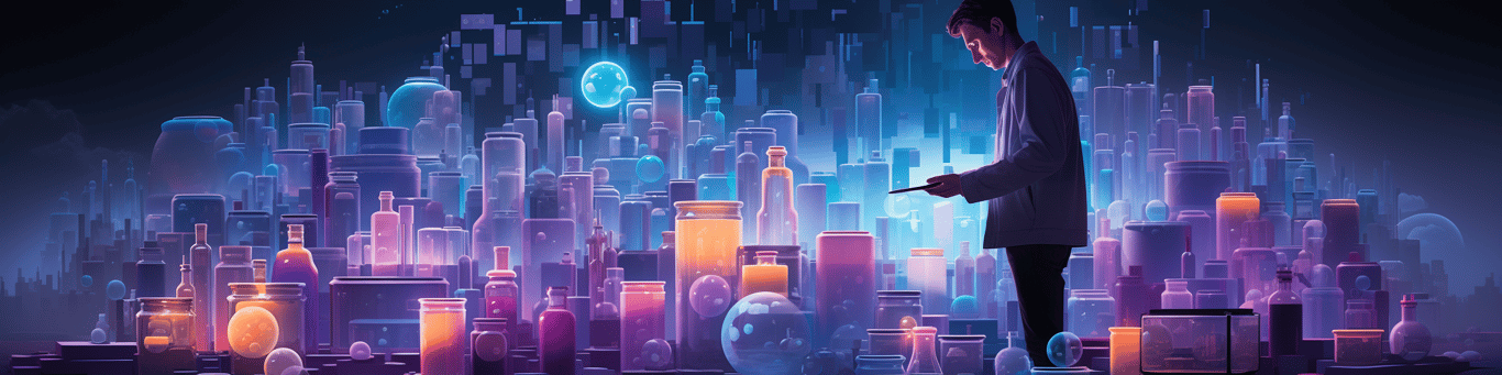 image of a doctor in a lab doing drug, clinical research