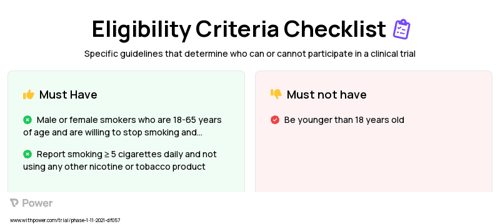 Standardized Research E-cigarette (SREC) Clinical Trial Eligibility Overview. Trial Name: NCT04003805 — Phase 1