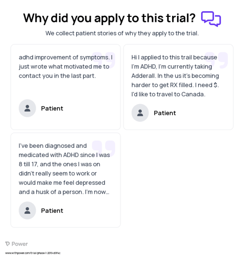 Attention Deficit Hyperactivity Disorder (ADHD) Patient Testimony for trial: Trial Name: NCT03799029 — N/A