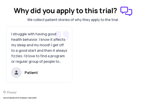 Health Behaviors Patient Testimony for trial: Trial Name: NCT03949725 — N/A