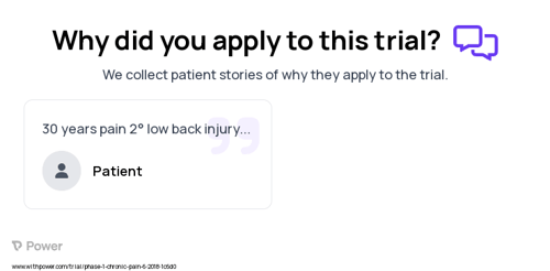 Nociceptive Pain Patient Testimony for trial: Trial Name: NCT03556137 — Phase 1