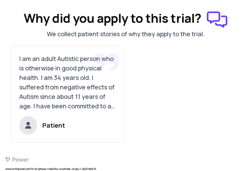 Healthy Volunteer Study Patient Testimony for trial: Trial Name: NCT05672667 — Phase 1