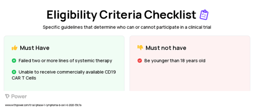 UCD19 CAR T Cells (CAR T-cell Therapy) Clinical Trial Eligibility Overview. Trial Name: NCT04240808 — Phase 1