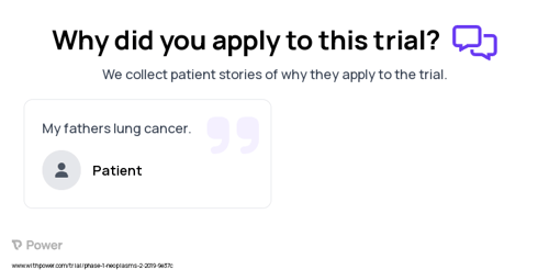 Solid Tumors Patient Testimony for trial: Trial Name: NCT03853109 — Phase 1