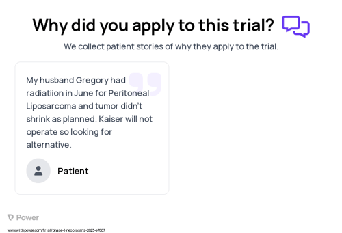 Solid Tumors Patient Testimony for trial: Trial Name: NCT05646797 — Phase 1