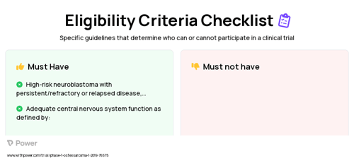 iC9.GD2.CAR.IL-15 T-cells (CAR T-cell Therapy) Clinical Trial Eligibility Overview. Trial Name: NCT03721068 — Phase 1