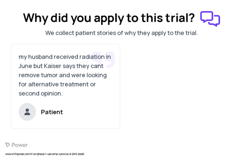 Pleomorphic Sarcoma Patient Testimony for trial: Trial Name: NCT03670069 — Phase 1